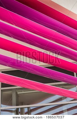 Pink and Purple coloured Brise-Soleil feature England
