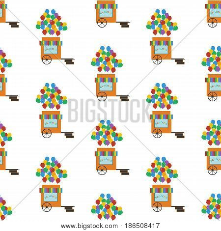 Balloons shop seamless pattern on the white background. Vector illustration