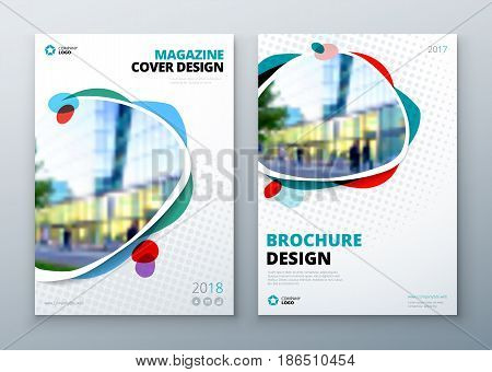 Brochure template layout design. Bright color brochure, catalog, magazine or flyer mockup.