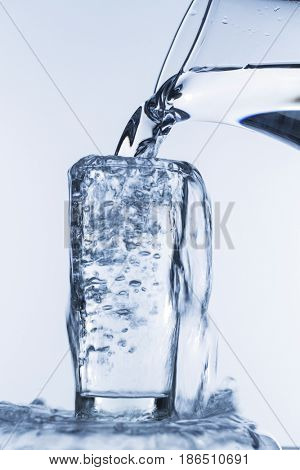 glass with water and jug