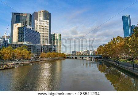 Beautiful View On Yarra River Banks