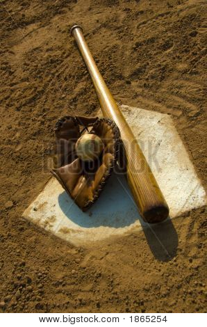 Vintage Baseball On Base