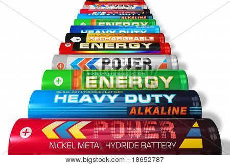 Rækken af AA-batterier