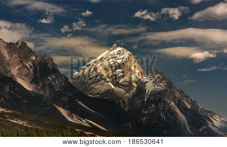 mountain sunset over dolomiti. Cortina d'Ampezzo italy