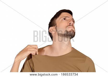 Man Smelling His Armpit.