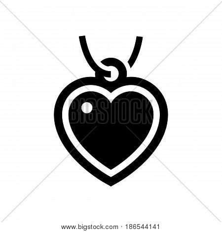 Pendant. Black icon isolated on white background