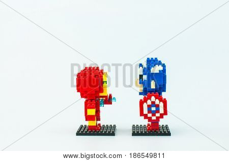 Ironman And Captain America Micro Blocks