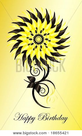 Blume dekorativ auf gelbe Backgroiund 