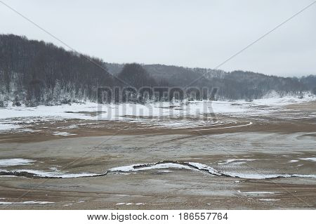 Mavrovo, the artificial lake in Macedonian republic