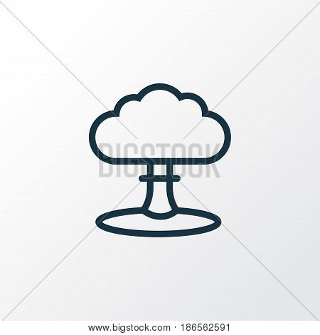 Nuclear Explosion Outline Symbol. Premium Quality Isolated Atomic Bomb Element In Trendy Style.