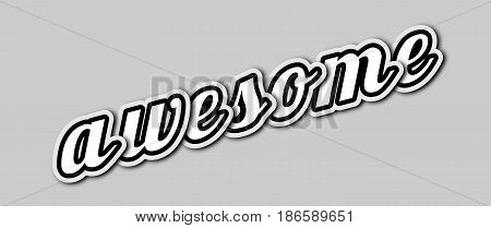 Illustration of the word awesome in 3d style