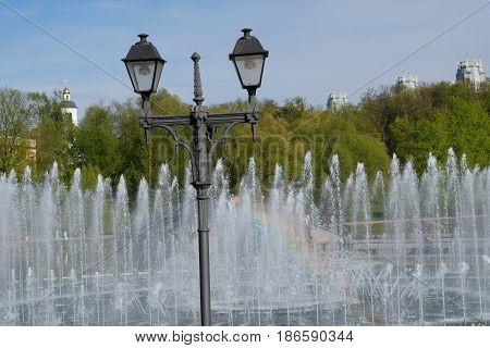 Rainbow, lantern and fountains - Tsaritsyno park - Moscow, Russia
