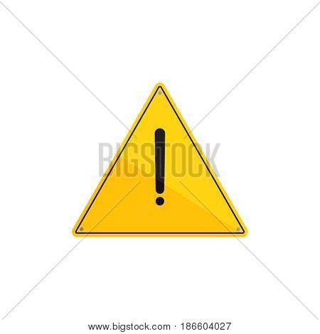 Warning sign vector illustration. Danger flat element for web design and mobile app. Caution high quality flat icon for design printed material. Hazard sign icon on white background.