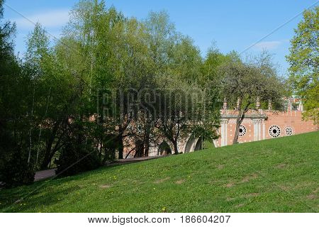 The palace wall - side view - palace and park ensemble Tsaritsyno park - Moscow, Russia