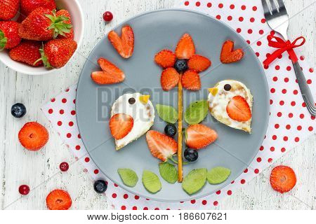Summer fresh fruit berry snack or dessert for kids fun food idea