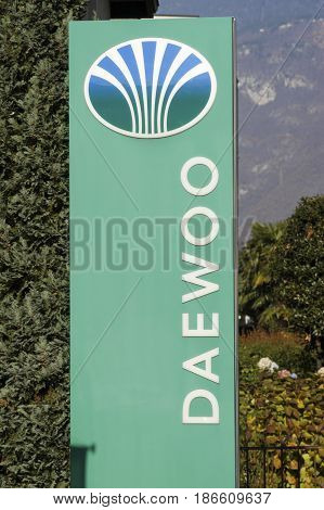 Logo Sign Of Daewoo Car Dealer