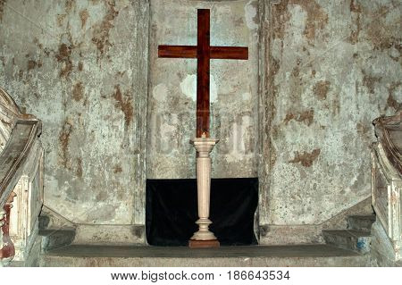 Crucifixion in the Church affected by the fire
