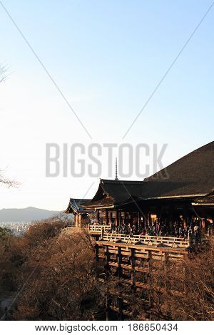 Main Hall Of Kiyomizu Dera In Kyoto, Japan (evening Scene)