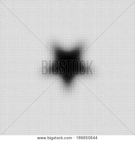 Star Shape with Halfrone abstract vector Background