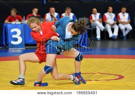 Orenburg, Russia - 29 October 2016: Girls Compete In Sambo