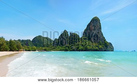 Beautiful Tropical Beach. Railay Beach In Krabi Province, Thailand.