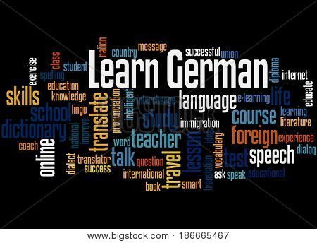 Learn German, Word Cloud Concept 2