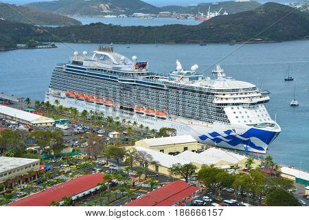 Royal Princess Cruise Ship In Saint Thomas