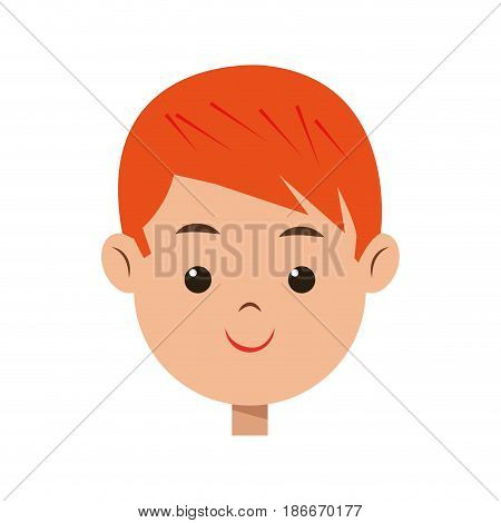 cartoon character face boy children vector illustration