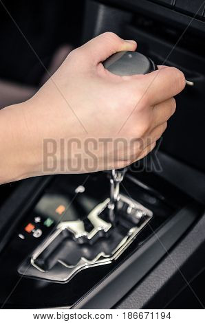 Hand Shifting The Gear Of The Car
