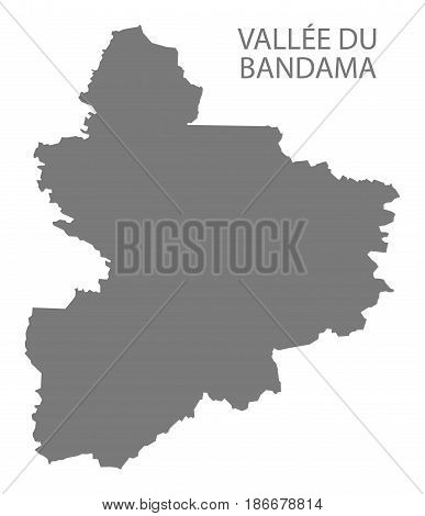 Vallee Du Bandama Ivory Coast Map Grey Illustration Silhouette
