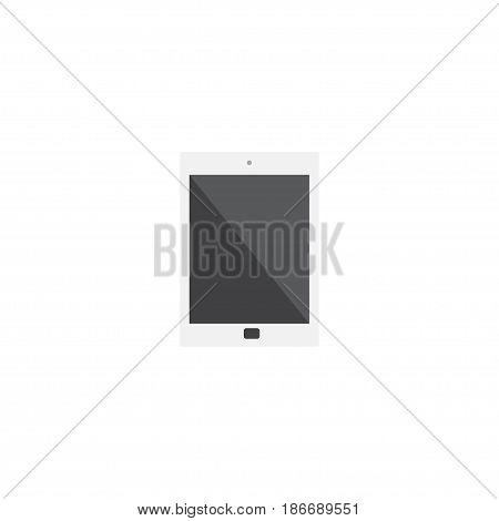 Flat Tablet Element. Vector Illustration Of Flat Palmtop Isolated On Clean Background. Can Be Used As Tablet, Phone And Palmtop Symbols.