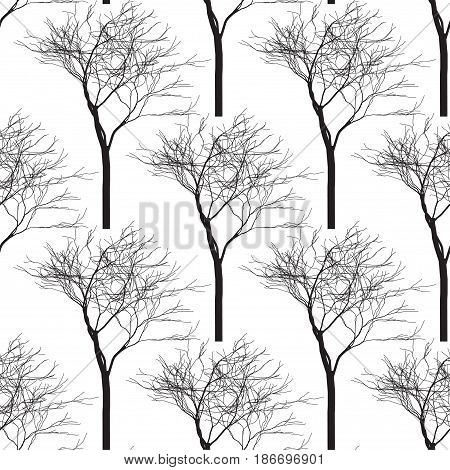 abstract Old dry tree seamless on  background