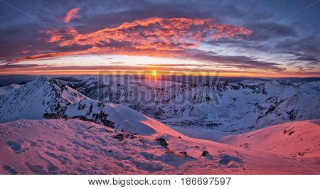View from peak Musala the highest peak between the Alps and the Caucasus and the highest in Eastern Europe
