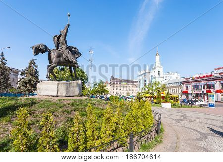 Monument On Kontraktova Square In Kiev City