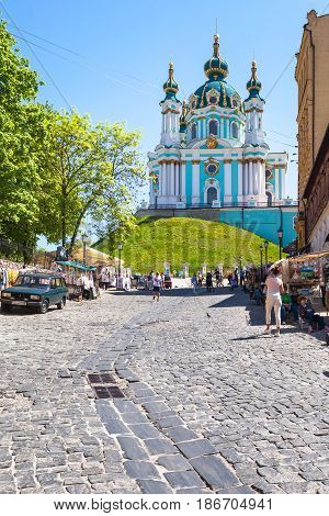 Market On Andriyivskyy Descent And View Of Church