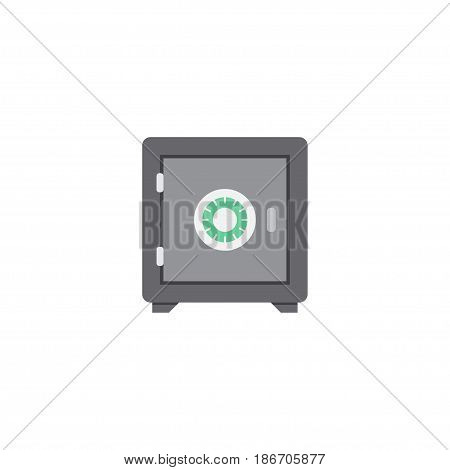 Flat Safe Element. Vector Illustration Of Flat Strongbox Isolated On Clean Background. Can Be Used As Safe, Strongbox And Secure Symbols.