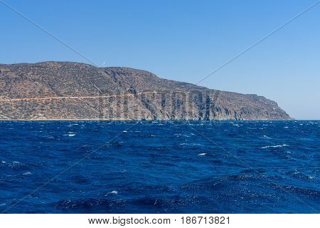 Mediterranean Sea. Crete. Greece. The cliffs of the peninsula of Kalydon.