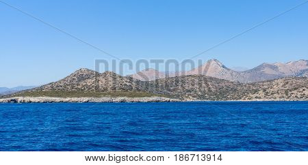 Mediterranean Sea. Crete. Greece. The cliffs of the peninsula of Kalydon.