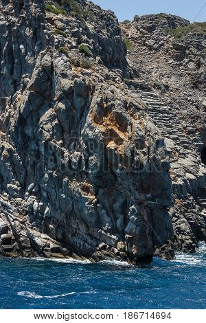 Mediterranean Sea. Crete. Greece. The cliffs of the peninsula of Kalydon.