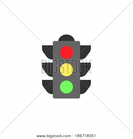 Traffic light flat icon, stop light and navigation, vector graphics, a colorful solid pattern on a white background, eps 10.
