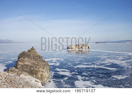Oltrek Island. Lake Baikal. Winter Landscape