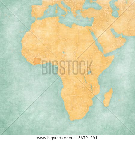 Map Of Africa - Cote D'ivoire