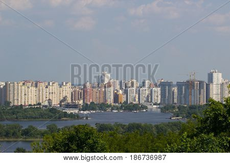aerial view of Kiev from botanical garden