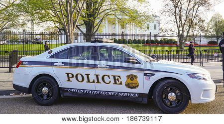 Secret Service Police Car at the White House - WASHINGTON DC - COLUMBIA