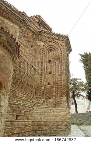 Church of St. Bogorodica Perivlepta dominates old Ohrid, Republic of Macedonia