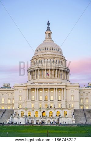 The Capitol in Washington DC - beautiful evening view - WASHINGTON DC - COLUMBIA