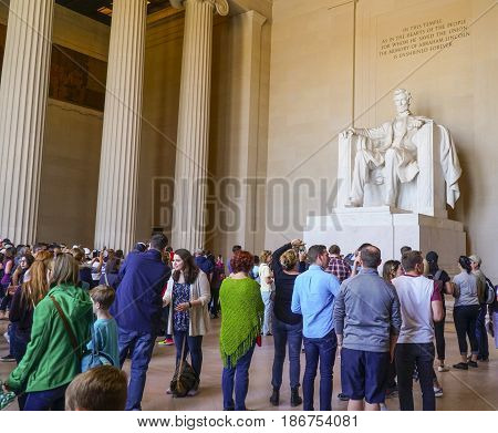 A hotspot for tourists in Washington - the Lincoln Memorial - WASHINGTON DC - COLUMBIA