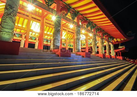 Night scene at Sampokoong Building Central Java Indonesia