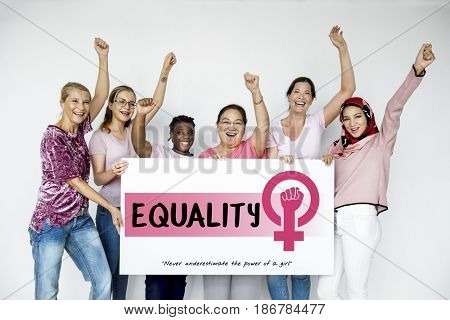 Diverse woman together with equality concept
