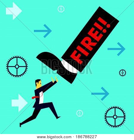 Standing survive. Businessman working withstand the threat of dismissal. Concept business vector illustration.